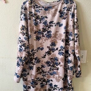 Floral Long Sleeve Tunic Top -